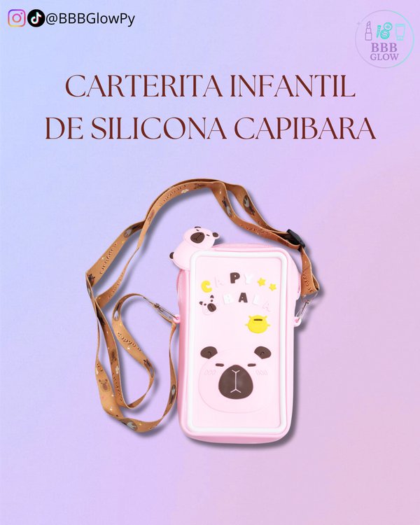 Carterita Infantil De Silicona Rosa Capibara