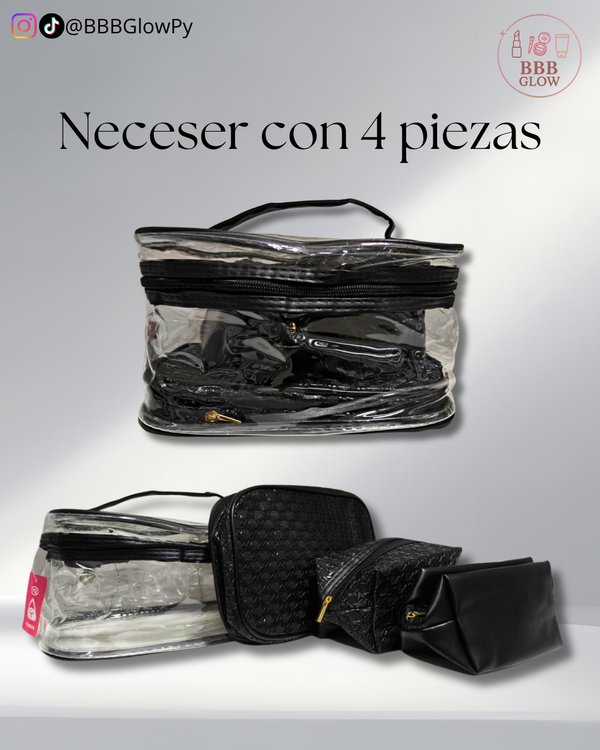 Necesser 4 Piezas Negro