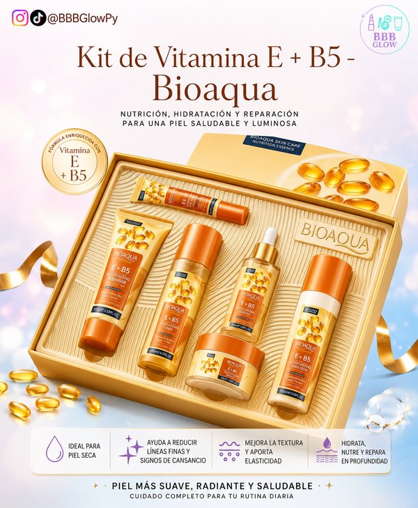 Kit Facial 6 Piezas De Vitamina VE+B5