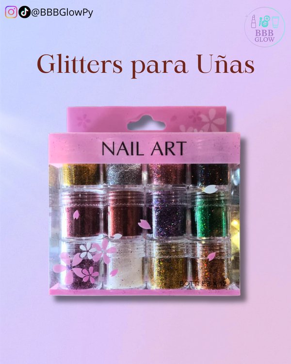 Glitter en frasco para uñas