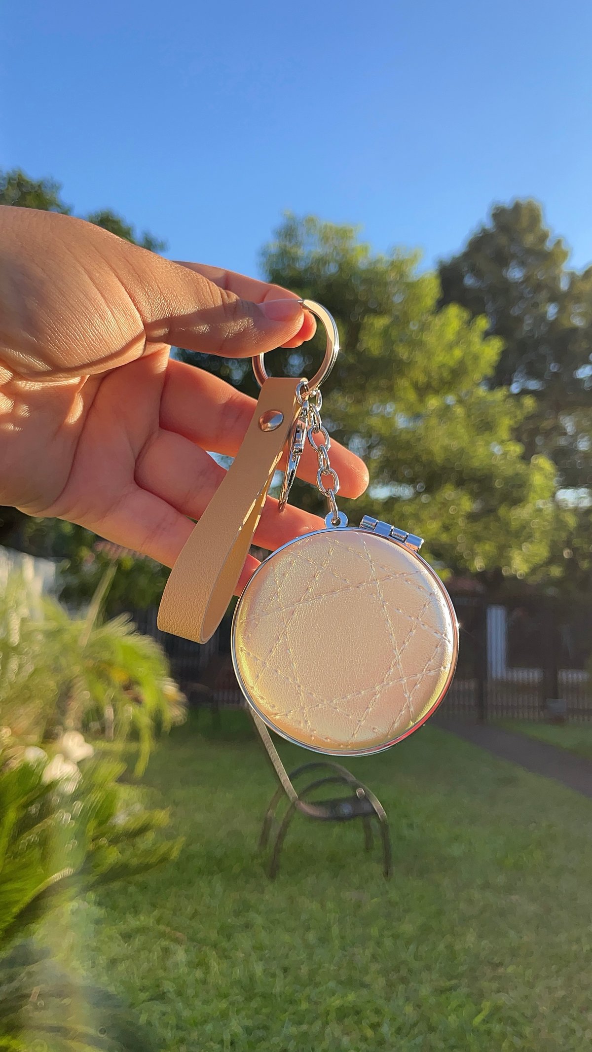 ESPEJO DOBLE+LLAVERO+CORREA💘 - 3