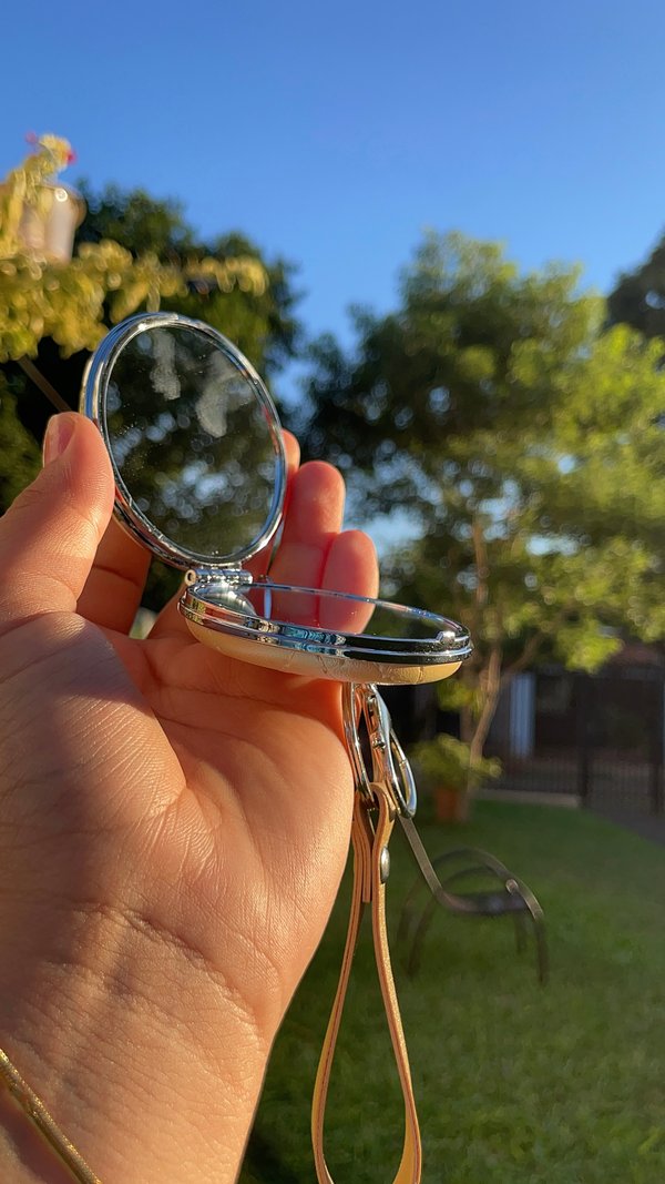 ESPEJO DOBLE+LLAVERO+CORREA💘