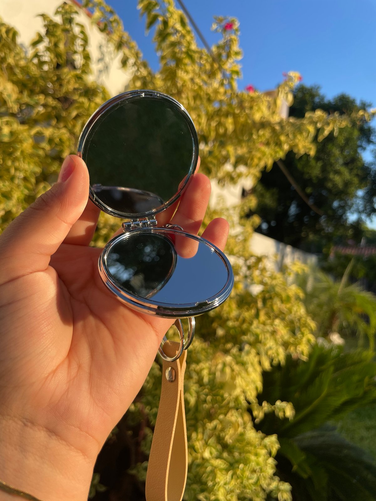 ESPEJO DOBLE+LLAVERO+CORREA💘 - 4