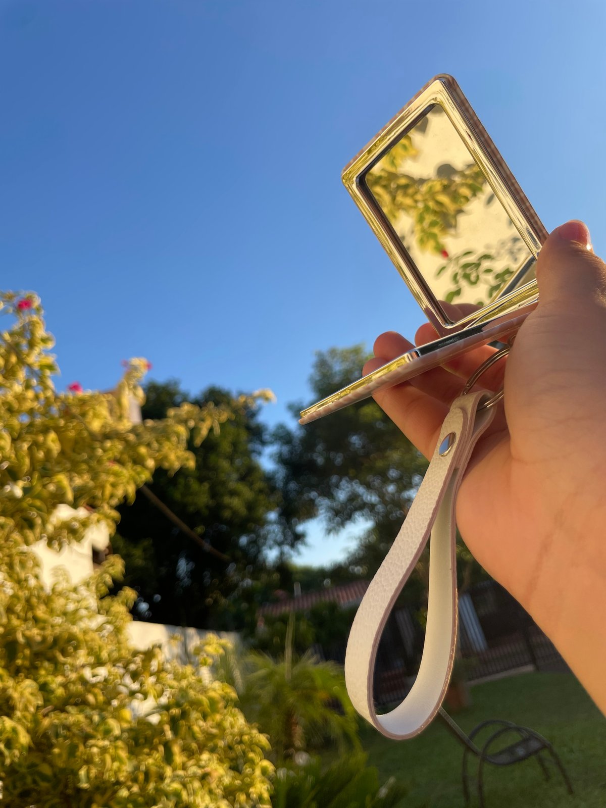 ESPEJO DOBLE+LLAVERO+CORREA💘 - 4