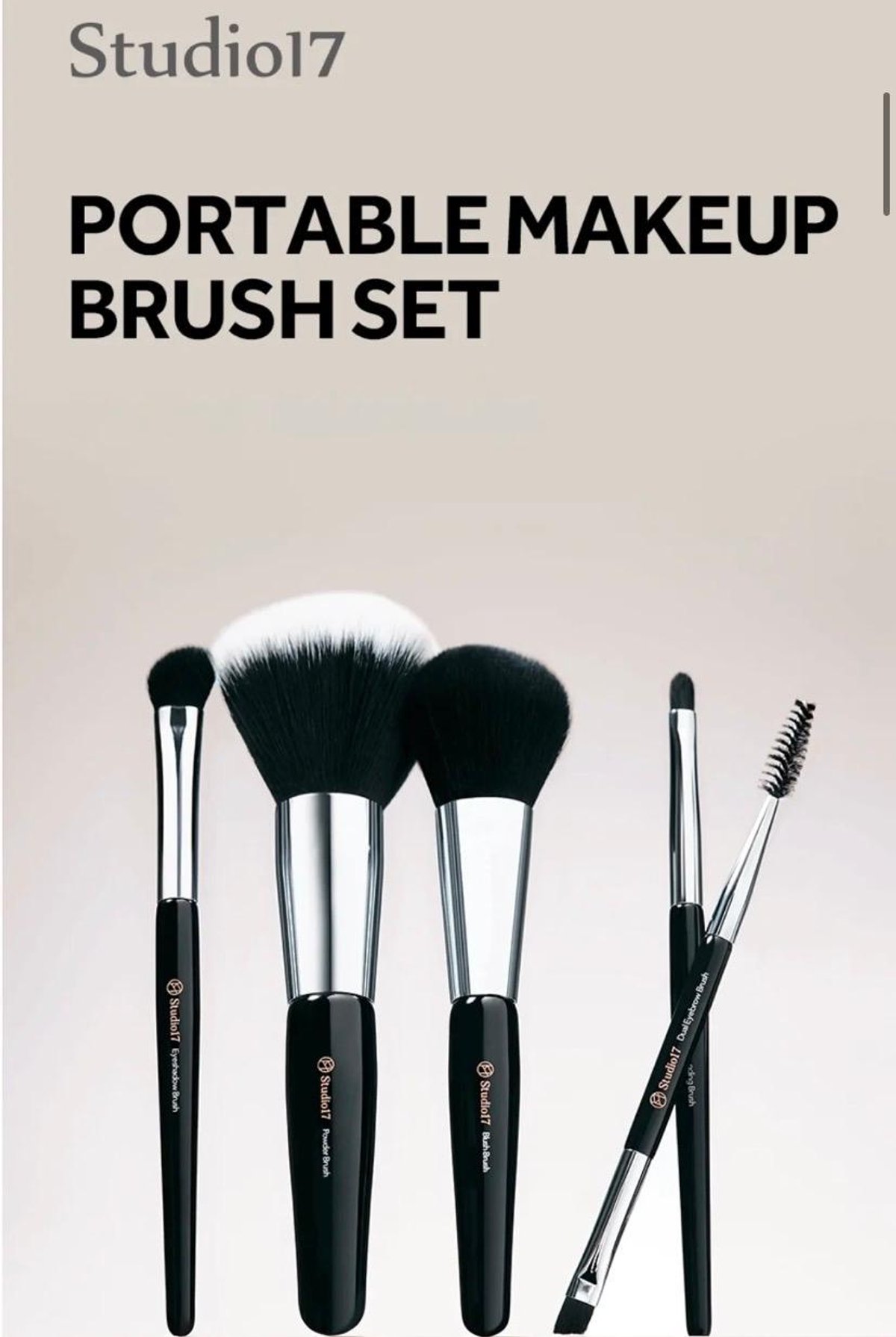 Set portátil de brochas para maquillaje Studio17