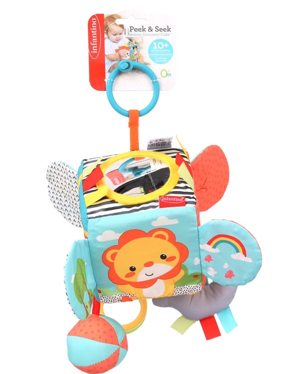 Infantino - Peek & Seek Sensory Discovery Cube  - Cubo Sensorial