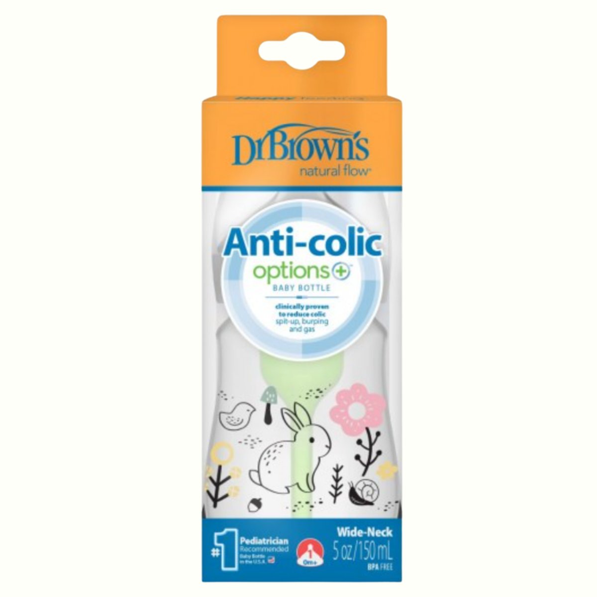 Dr Brown´s - Biberón Opt Boca Ancha con Diseño Conejito 150ml N1 - 3
