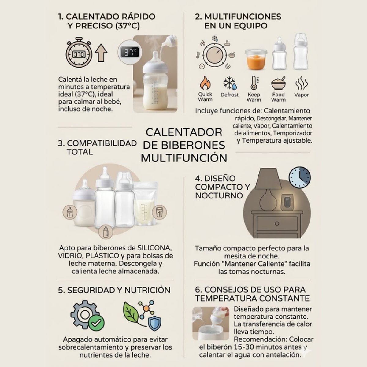 Mua Mua - Calienta Biberon Multifunción Doble - 5