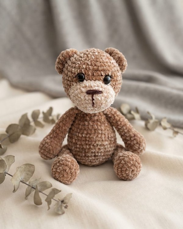 Hi - Amigurumi Chenille Mediano - Osito Marron  