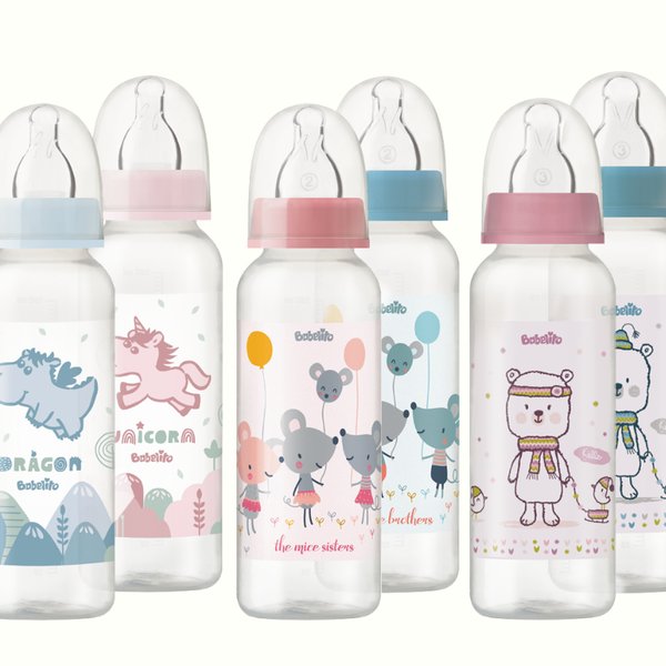 Babelito - Biberón Boca Estándar Celeste 0-6M+ 250ml