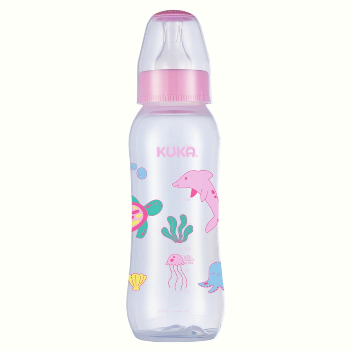 Kuka - Biberón Natural Color Nivel 2 Rosa 250ml