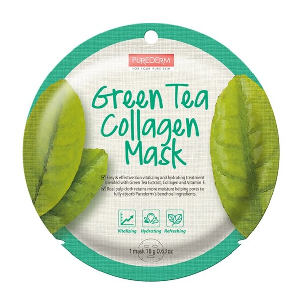 Purederm - Green Tea Collagen Mask 18g 