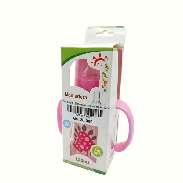 Sundelight - Biberon de silicona Rosa 125ml