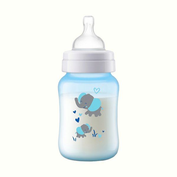 Philips Avent - Biberón Anticolicos Celeste C/D Elefante 260ml
