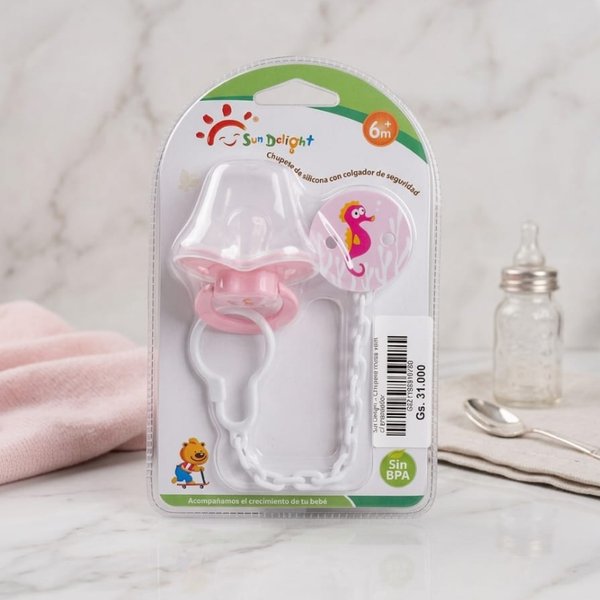 Sundelight - Chupete Rosa +6m c/ prendedor