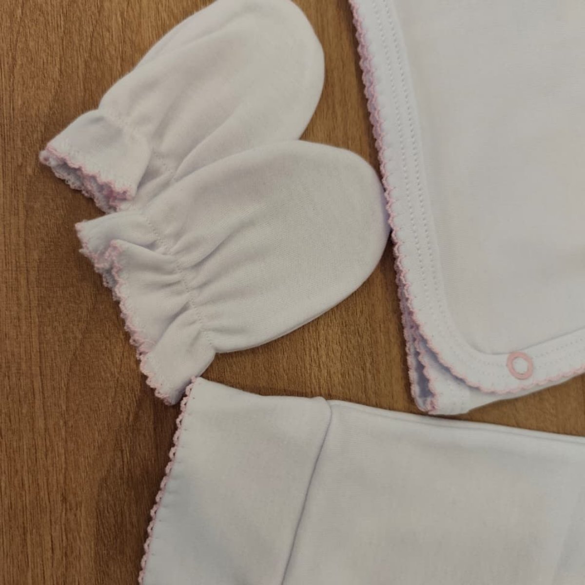 Set de Regalo Mónaco Blanco con Picueta Rosa 0-3M - 4