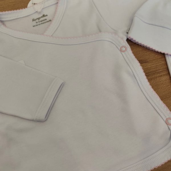 Set de Regalo Mónaco Blanco con Picueta Rosa 0-3M