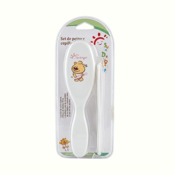 Sundelight - Set de peine y cepillo blanco