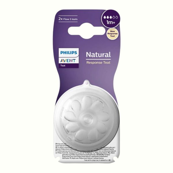 Philips Avent - Pack de 2 Tetinas Natural Response Flujo Medio (+1m)