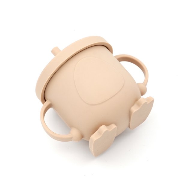 Vaso de Silicona con Patitas Beige
