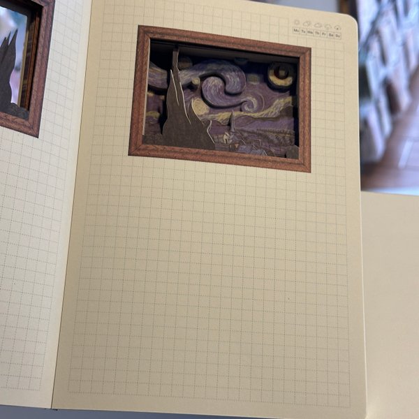 Libreta La noche estrellada de Vincent van Gogh (detalle 3D)