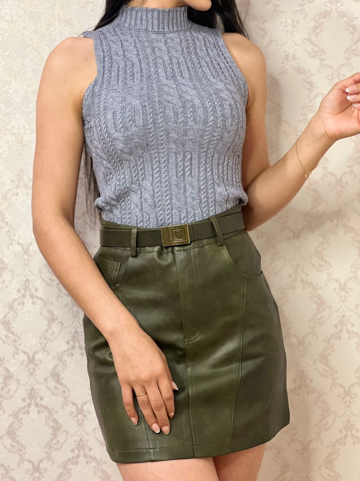 Blusa hilo con cuello  - 2