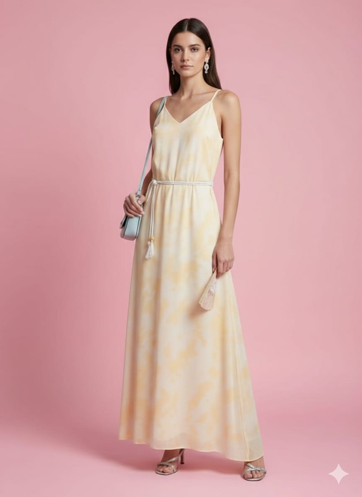 Vestido con escote V y tirantes - 2