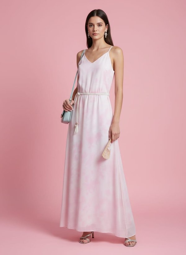 Vestido con escote V y tirantes