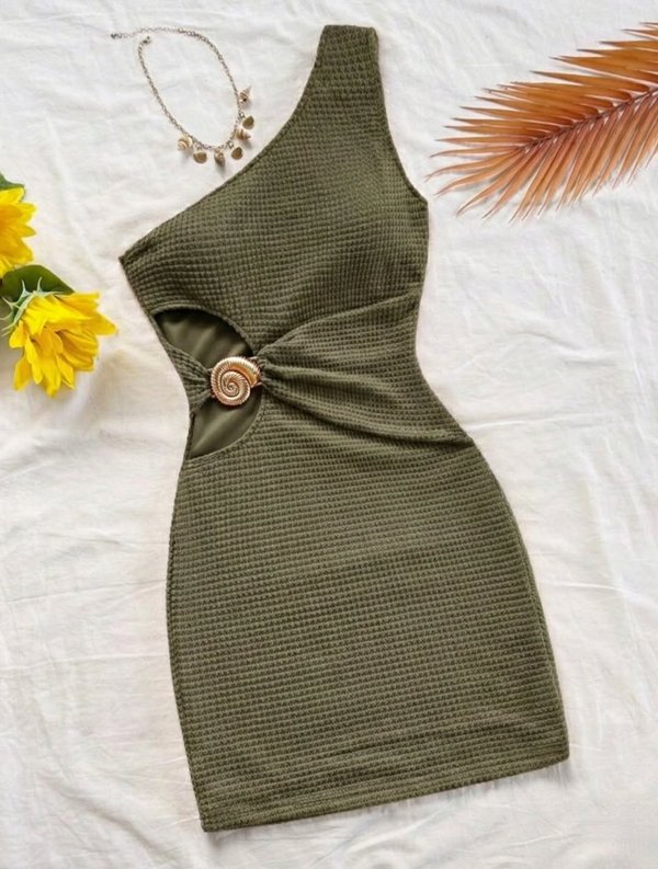 Vestido Corto Verde Militar