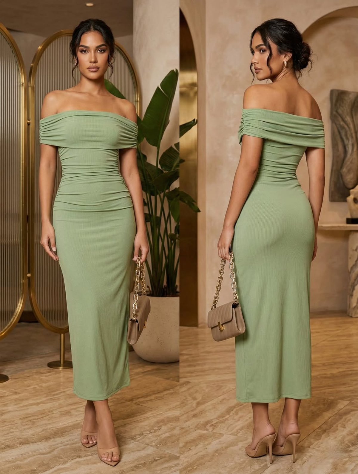 Vestido Largo Verde Pastel - 2
