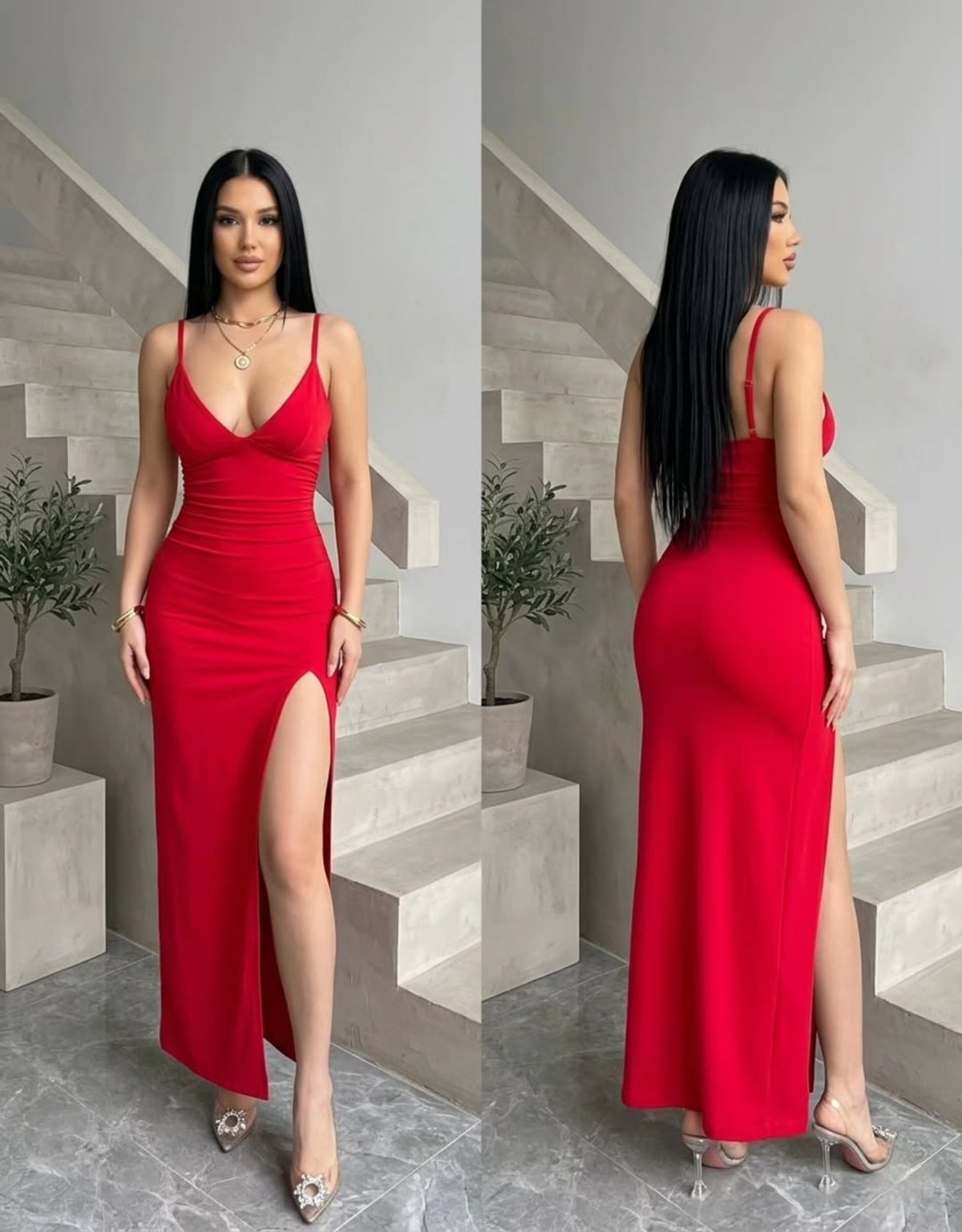 Vestido Largo Rojo - 2