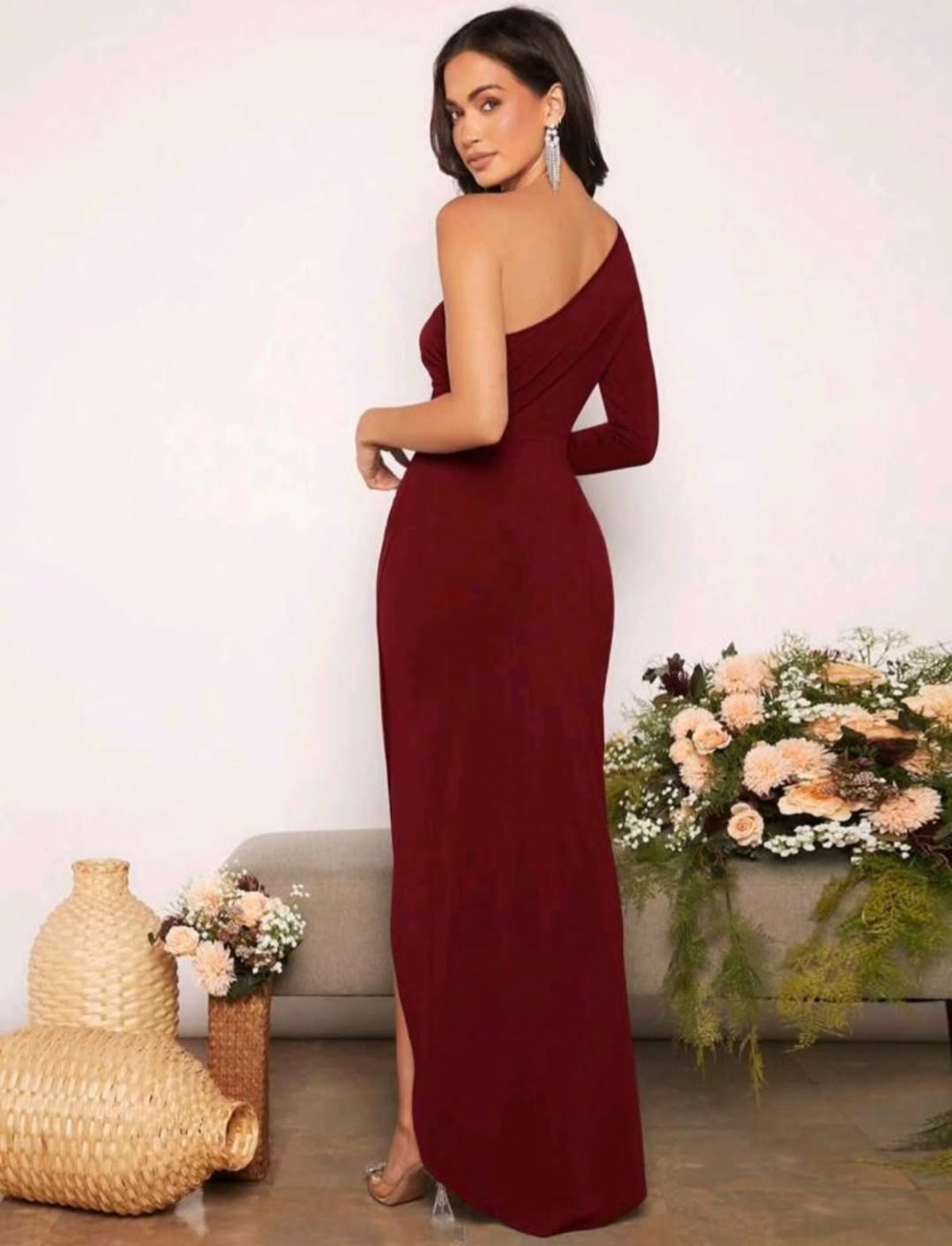 Vestido Largo Bordó - 3