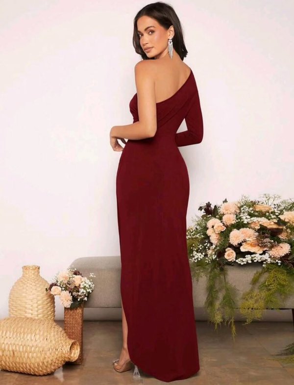 Vestido Largo Bordó