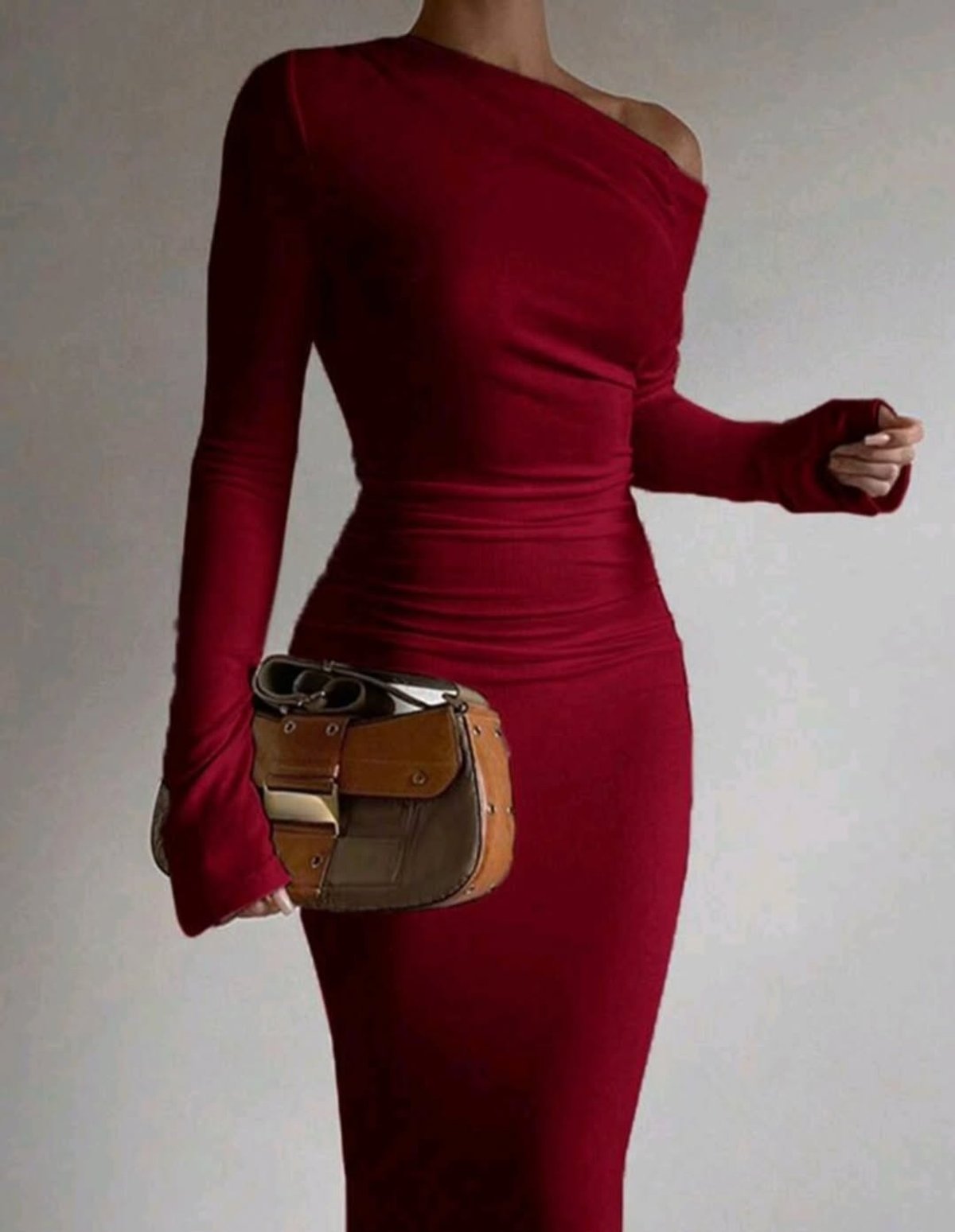 Vestido Largo Bordó - 2