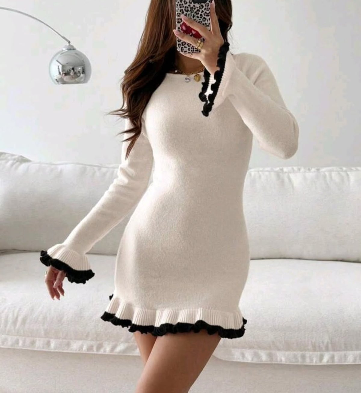 Vestido Corto Blanco Nude - 2