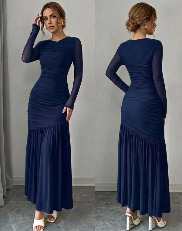 Vestido Largo Azul Marino