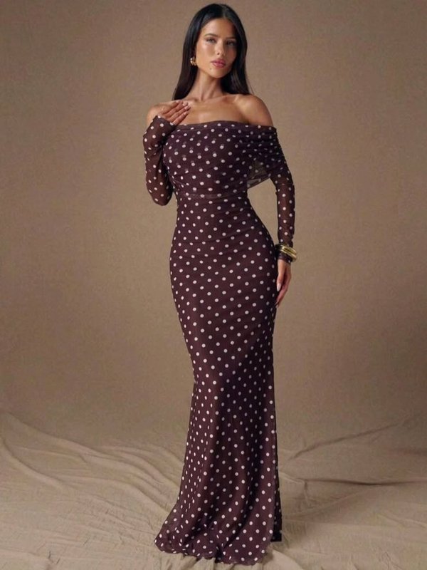 Vestido Largo Marrón