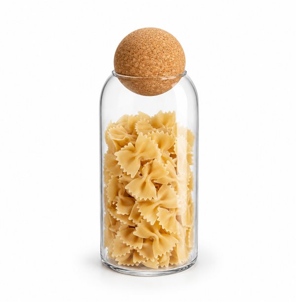 Recipiente de vidrio con tapa esfera de corcho - 800ml
