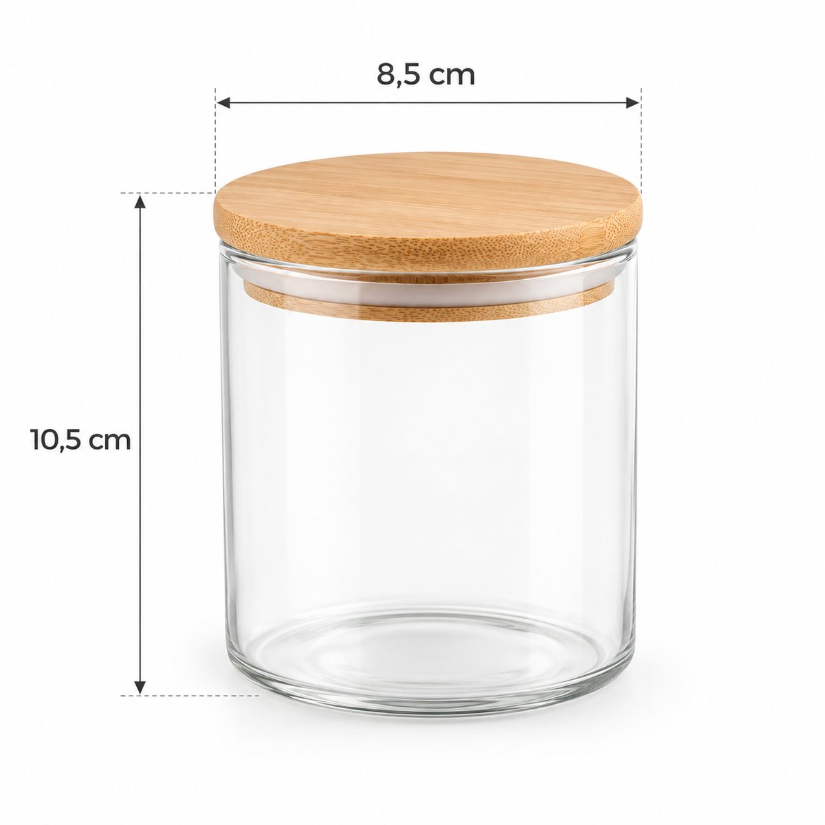 Recipiente de vidrio con tapa de madera 10.5x8.5cm - 2