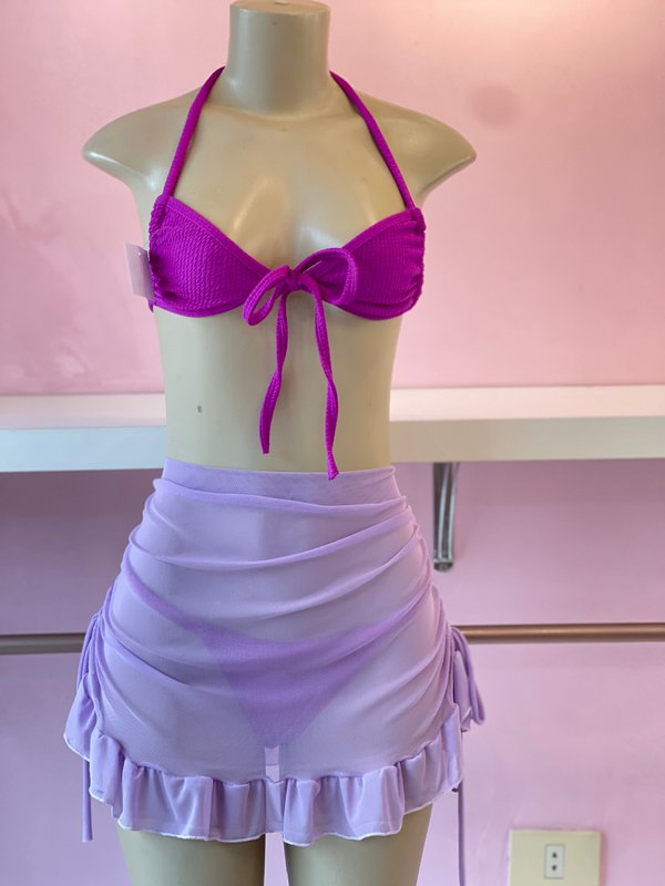 Pollera corta transparente 