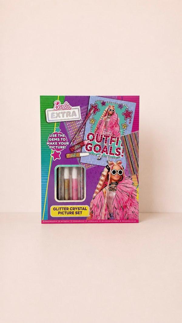 BARBIE SET DE PINTURAS Y GLITTER 