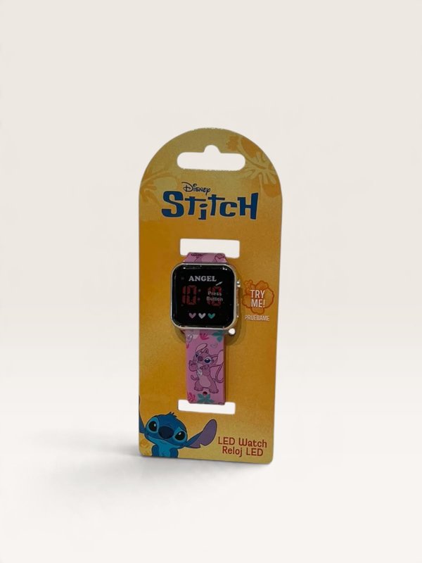 RELOJ LILO & STITCH LED CORREA ROSA