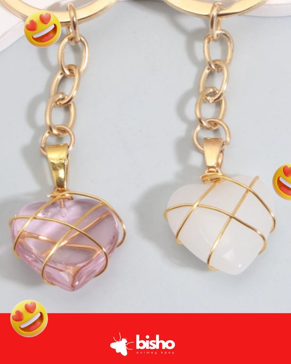 Llaveros a juego piedra corazón