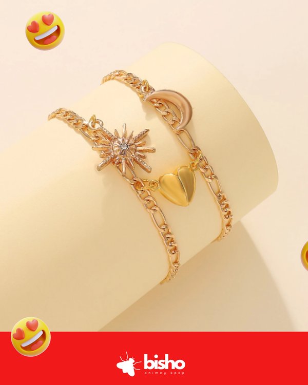 Pulseras a juego con imán - Luna/Sol