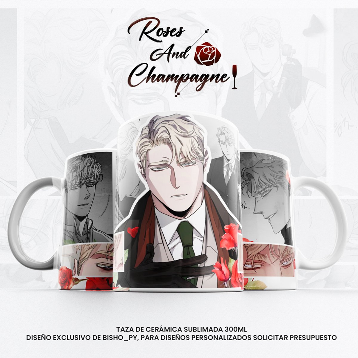 Taza Caesar Alexandrovich - Roses and Champagne