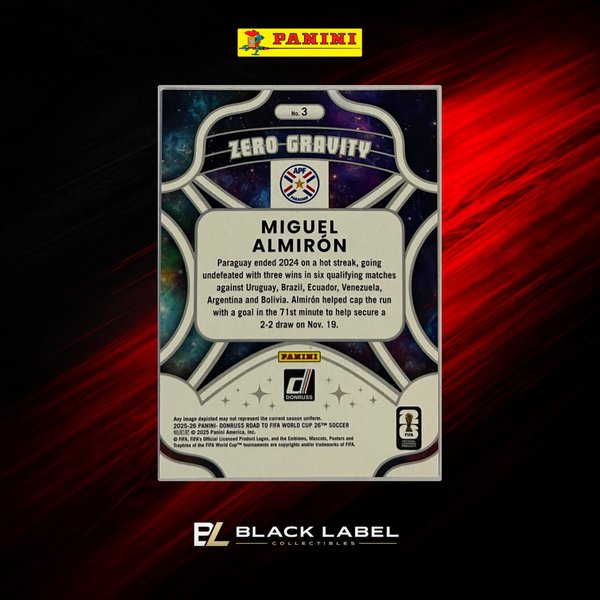 2025-26 Donruss Road to FIFA World Cup – Miguel Almirón Zero Gravity #3