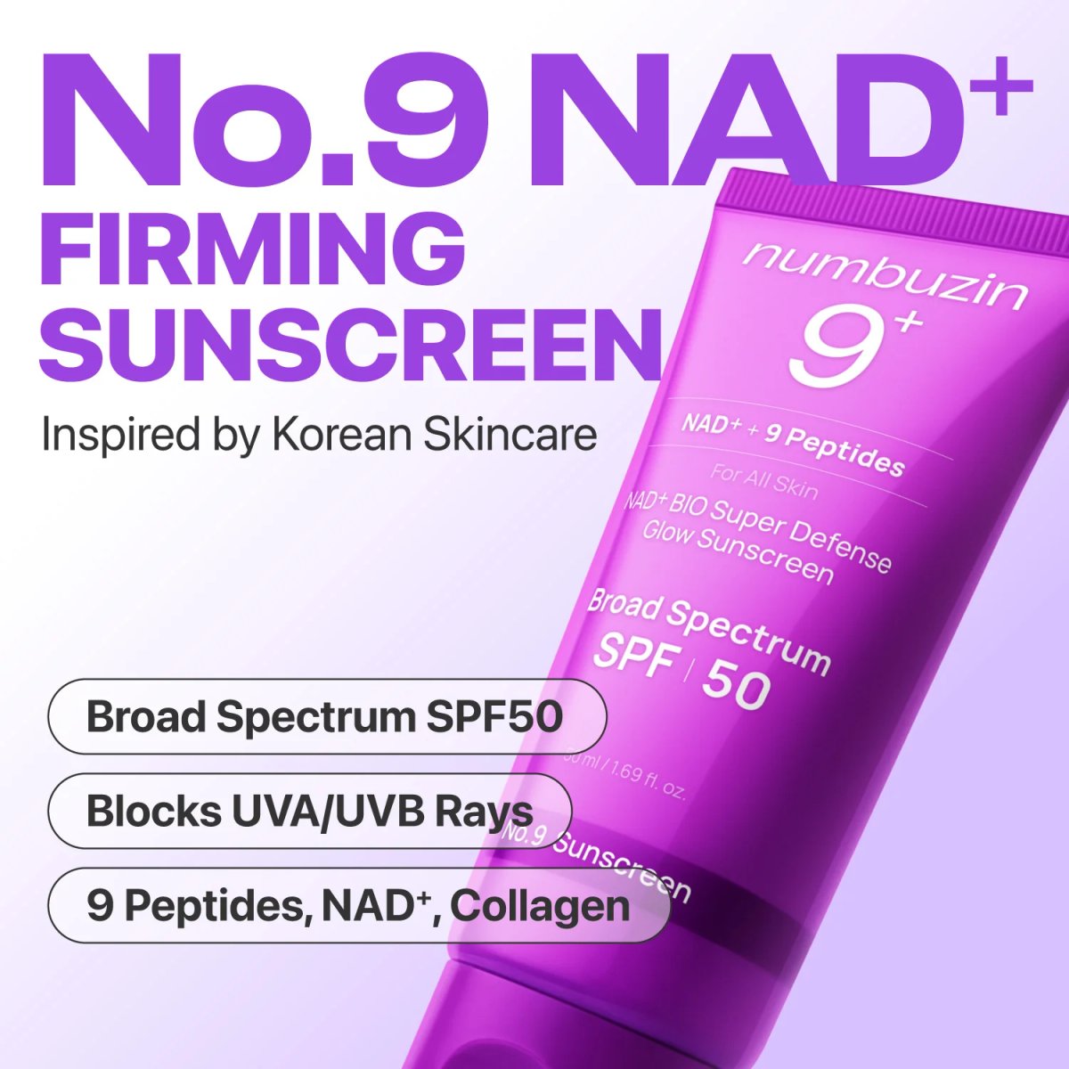 NUMBUZIN - No.9 NAD+ BIO Super Defense Glow Sunscreen SPF50 - 2