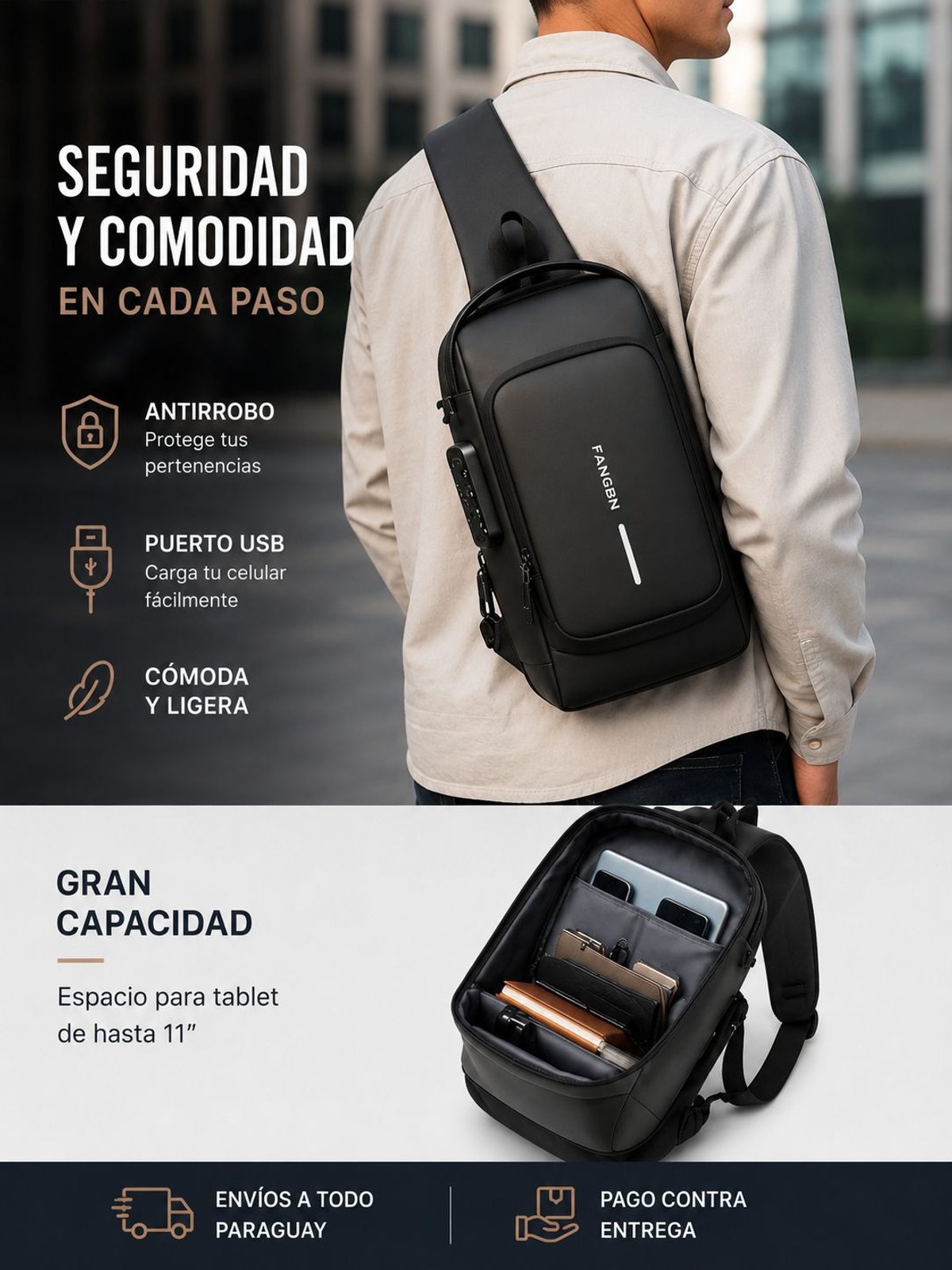 Mochila Antirrobo Con Puerto Usb - 4