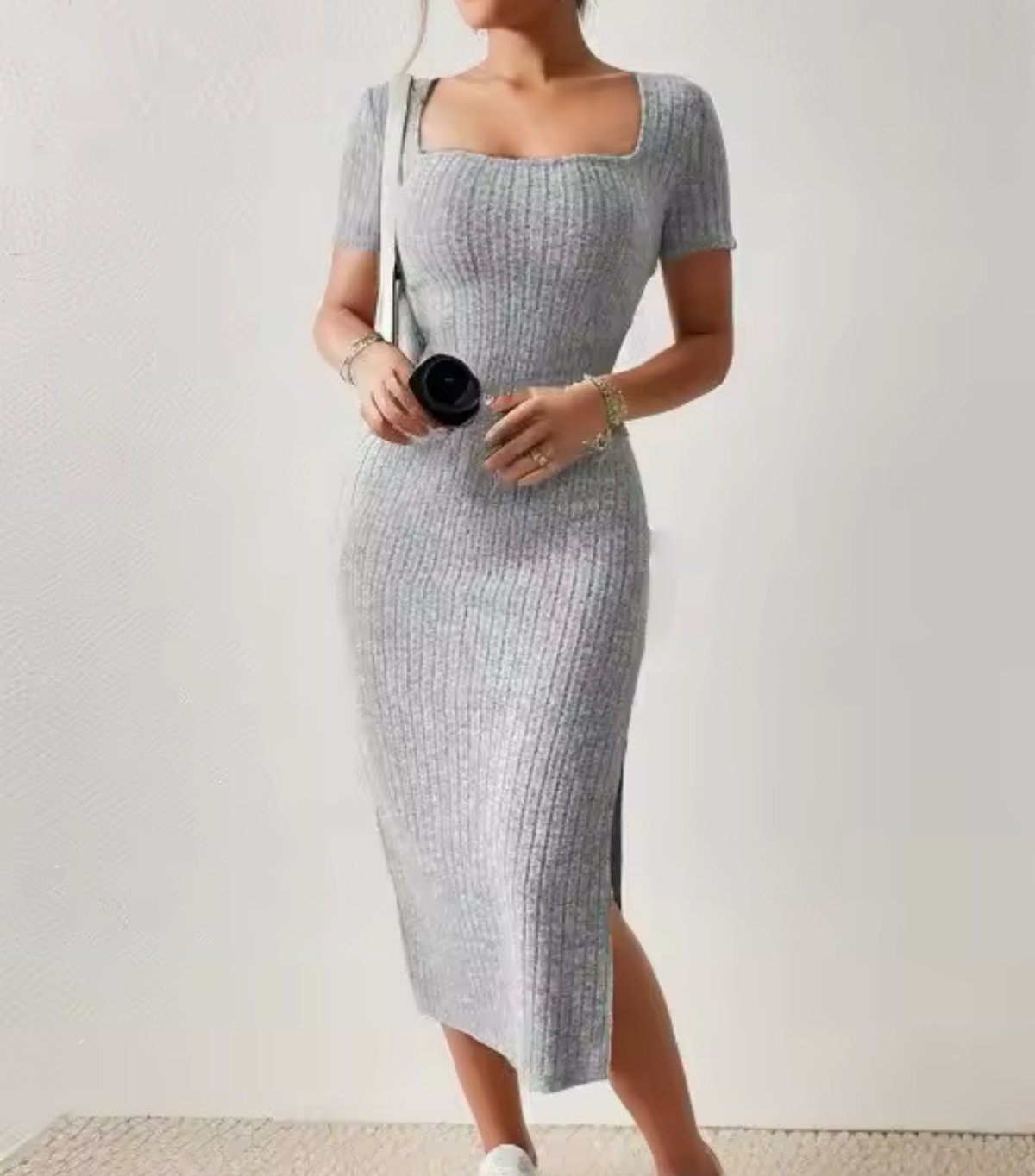 Vestido largo con cuello cuadrado - 2