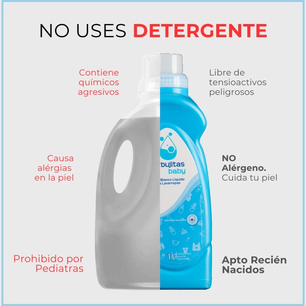 Jabón Blanco Líquido Para Ropa de Bebés 1L